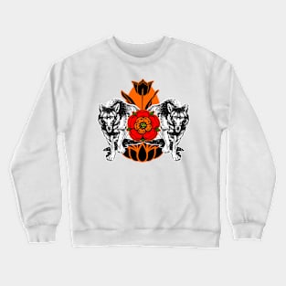 Spring with flowers and wolves Crewneck Sweatshirt